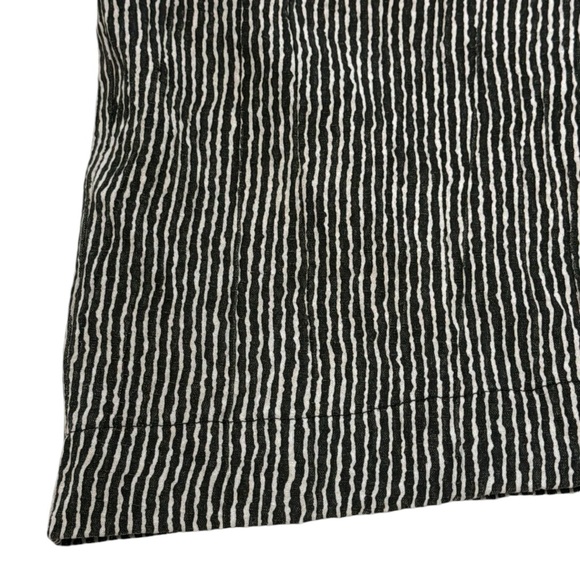 Niche Nilgun Derman Cap Sleeve Boxy Blouse M Black White Ridge Stripe Lagenlook - Picture 5 of 7